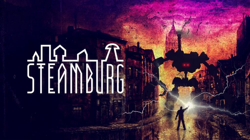 The key art for the video game Steamburg